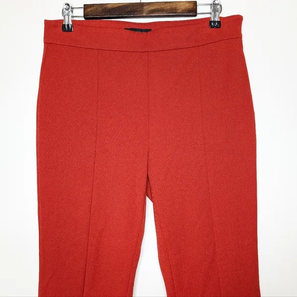 Ann Taylor Women's Orangish Red Straight Leg Pants with Front Seam Size 6 - Picture 3 of 16